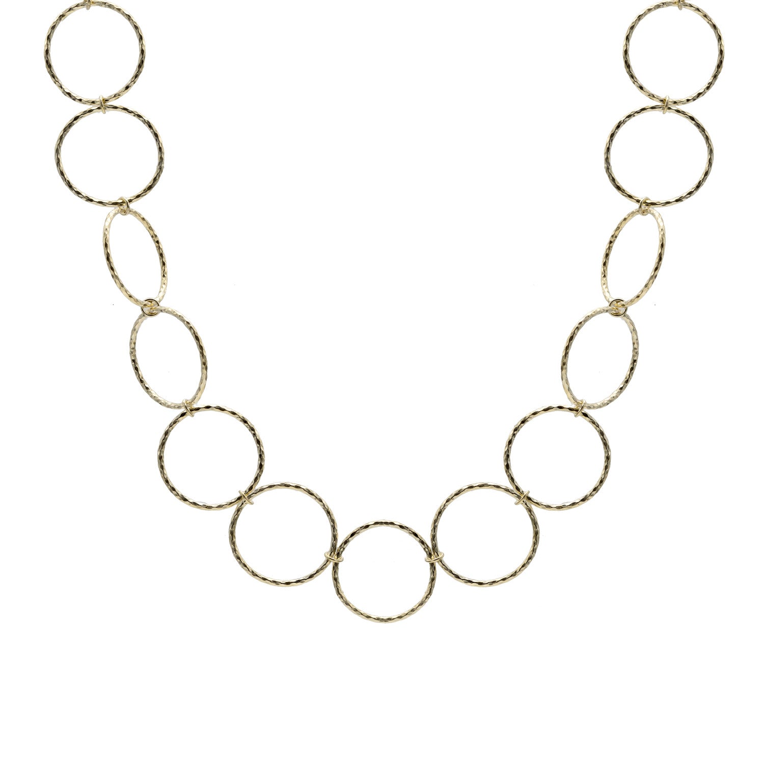 Choker de plata bañada en oro diseño aros estilo boho-LINEARGENT