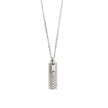 Colgante brillante de plata cremallera mini y circonita