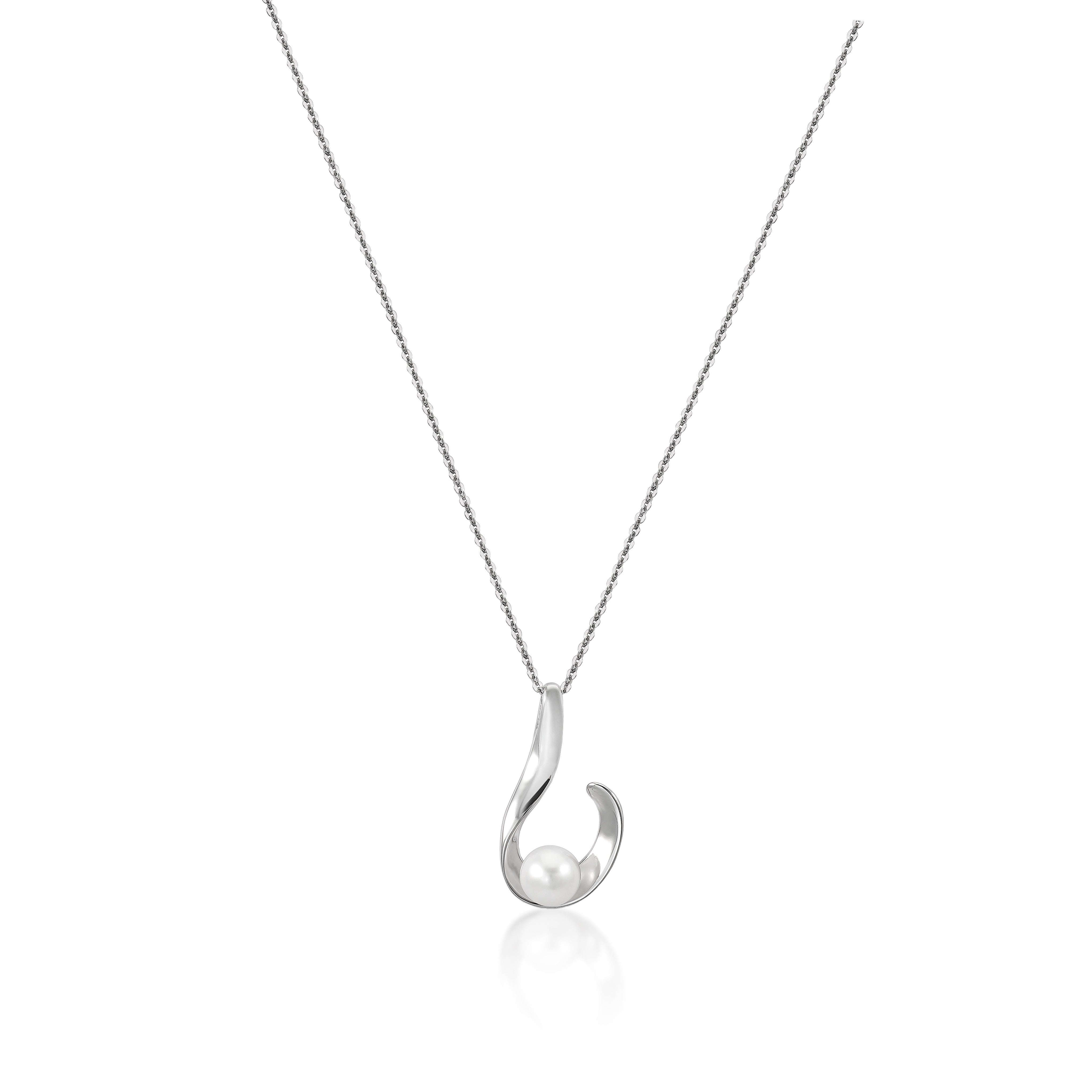 Colgante perlas diseño lágrima abierta con perla-LINEARGENT