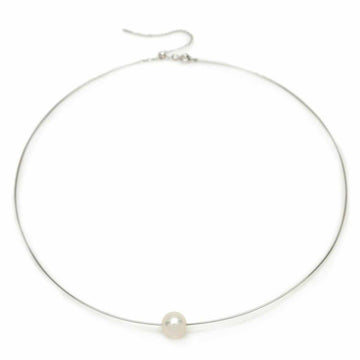 Colgante perlas en plata diseño rígido