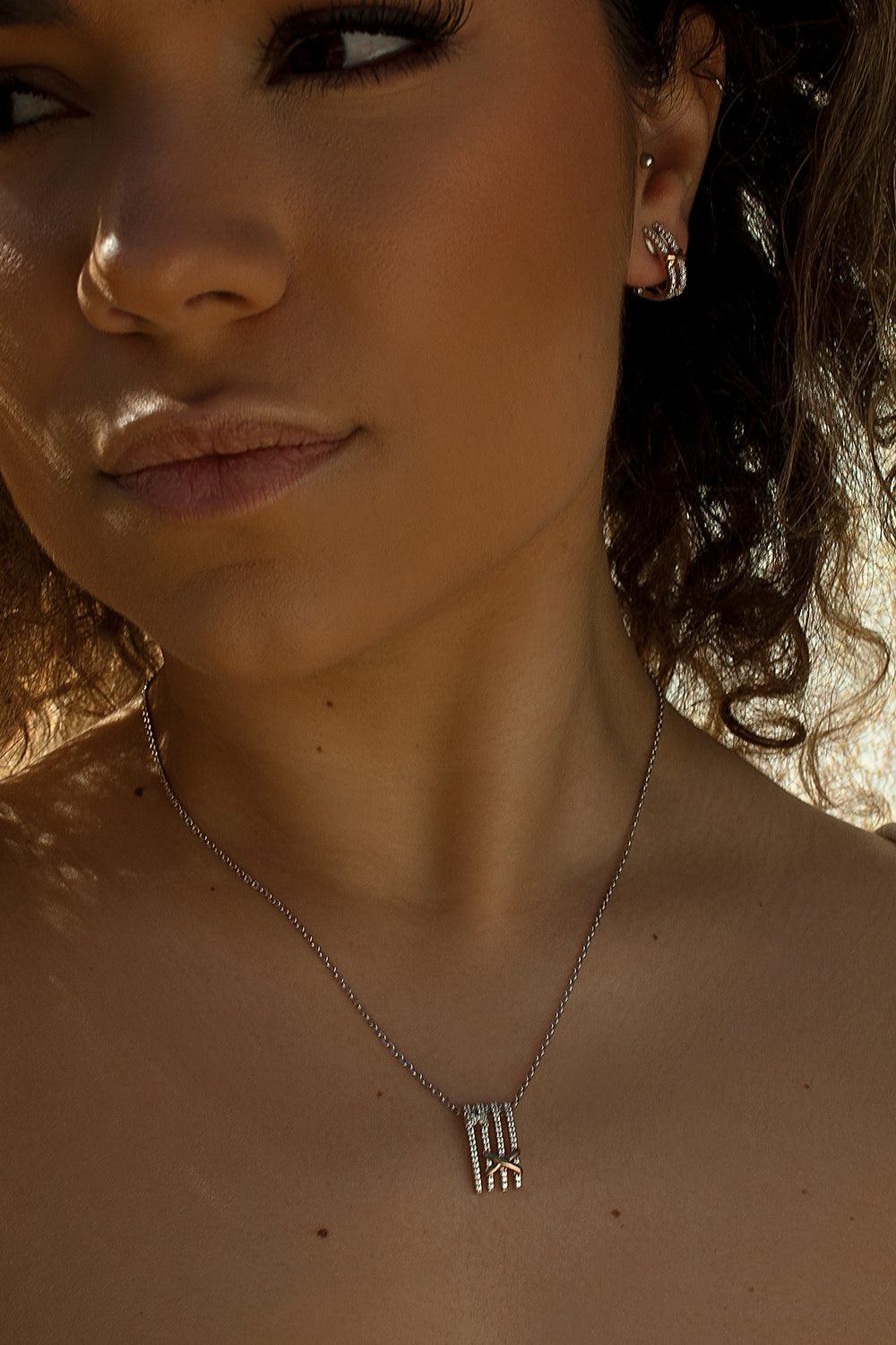 pendentifs bicolore argent cross pendentifs  et LINEARGENT