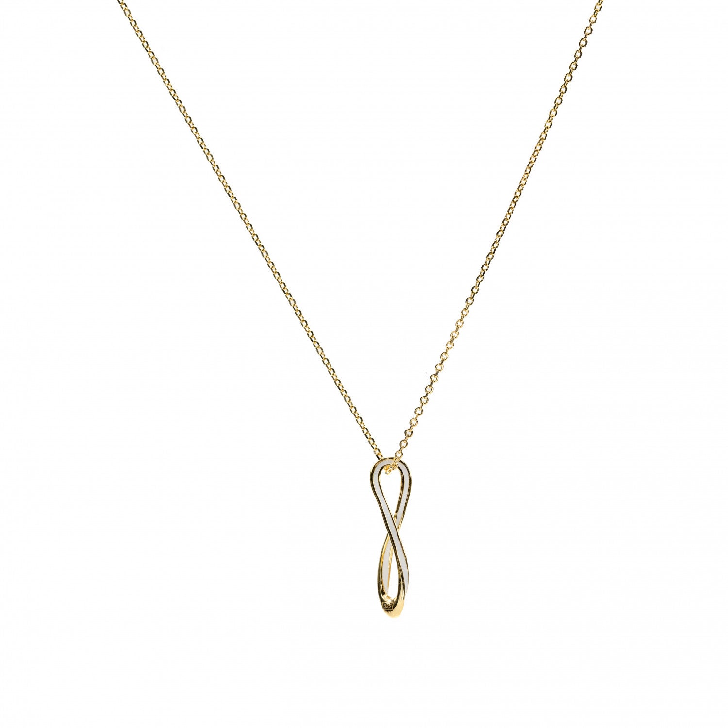 Colgantes de plata diseño irregular esmalte blanco-LINEARGENT