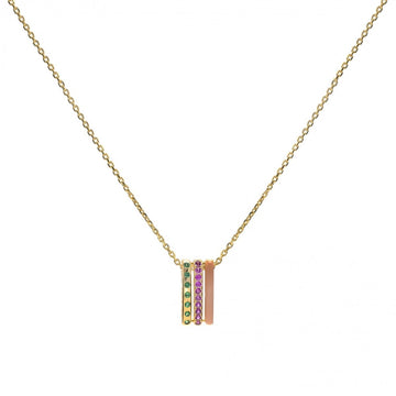 Colgantes de plata diseño triple carril naranja