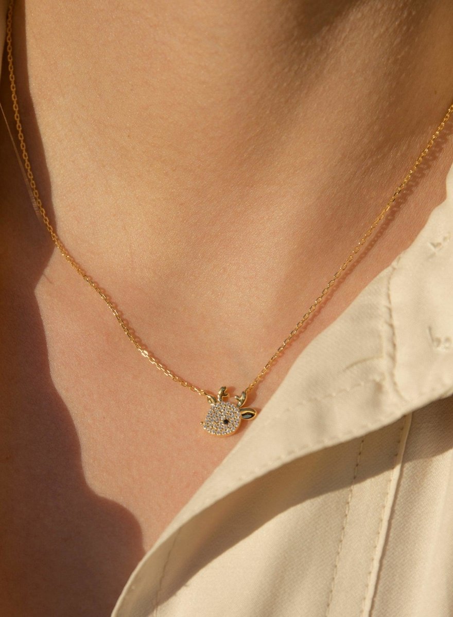 Colgantes pequeños de plata diseño reno-LINEARGENT