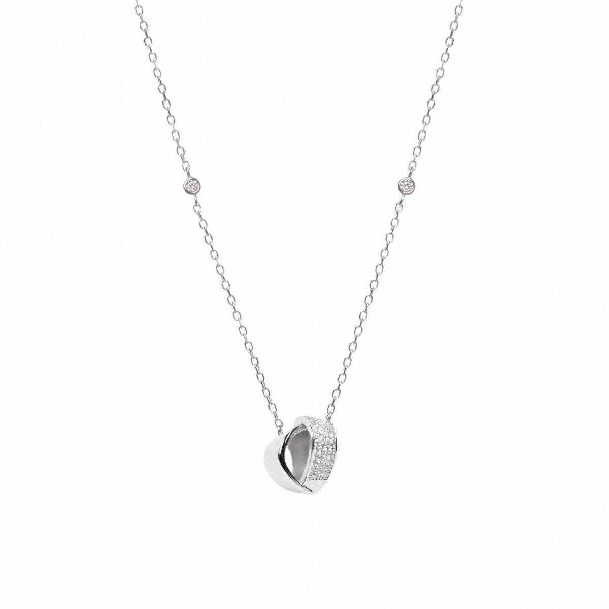 Colgantes pequeños en plata diseño nudo y circonitas-LINEARGENT