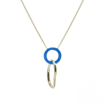 Colgantes plata originales doble motivo curvilíneo de esmalte azul électrico y plata lisa