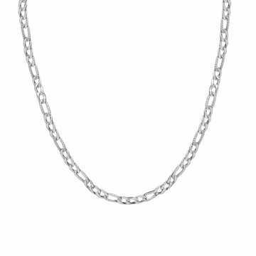 Collar cadena diseño de eslabones con circonitas y lisos