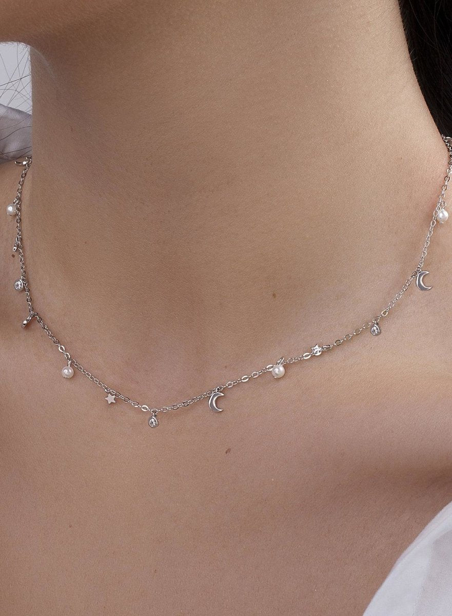 Collares con colgantes en plata diseño variado-LINEARGENT