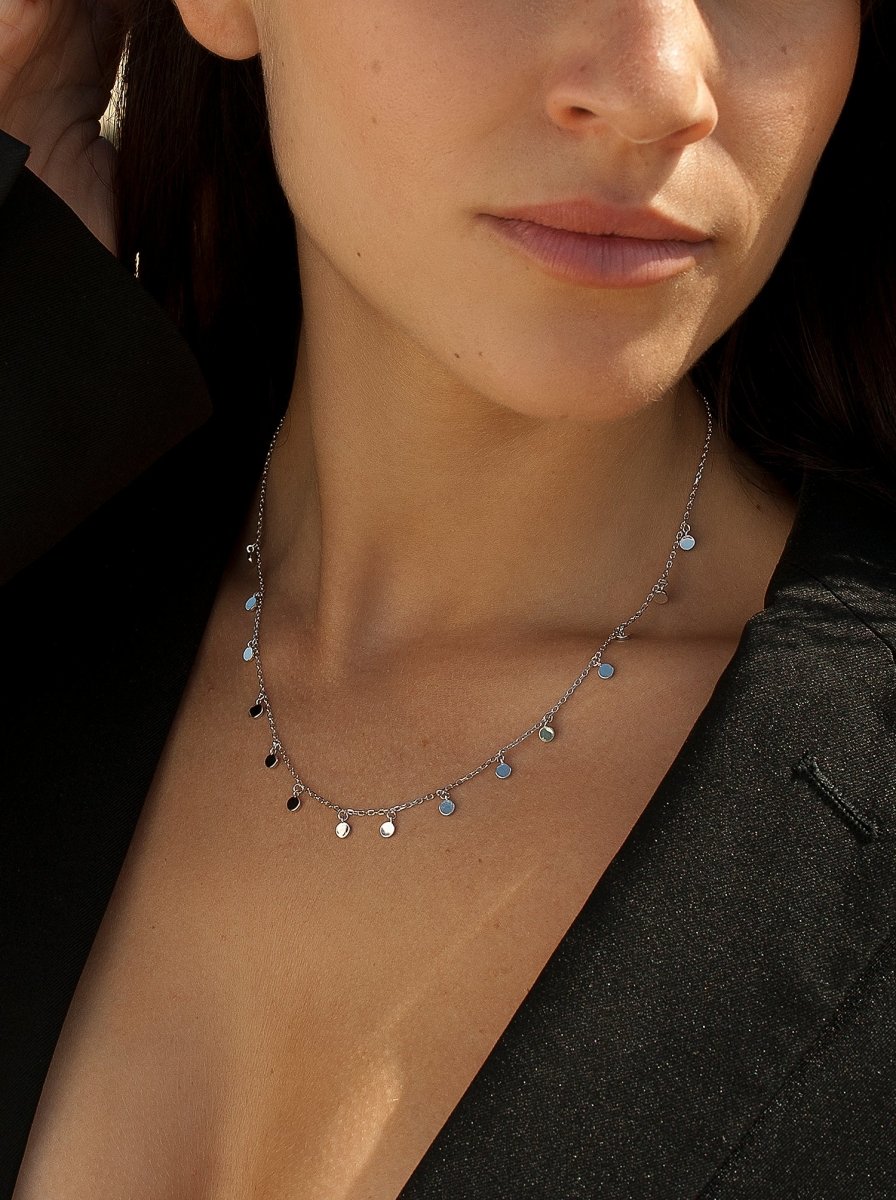 necklaces with pendants style mini circles Smooth Silver