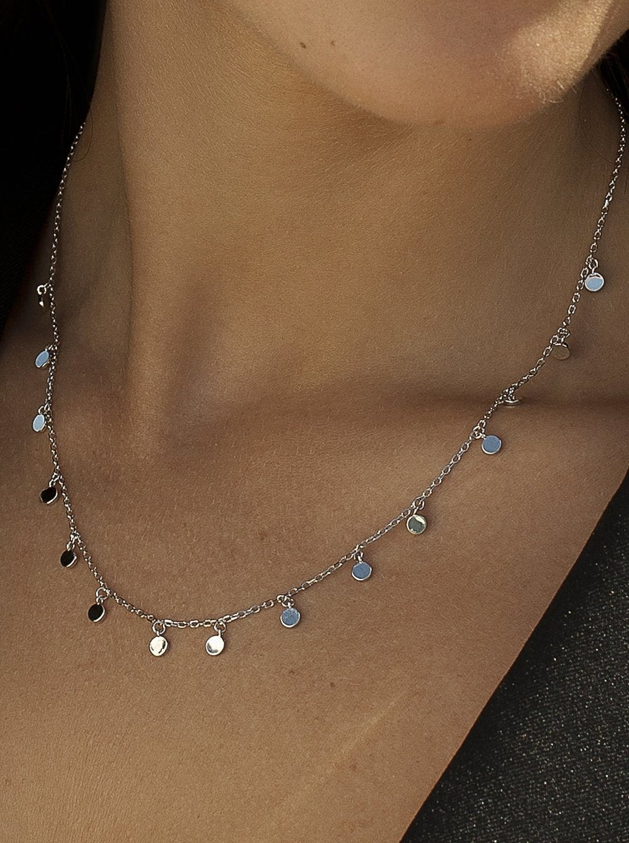 necklaces with pendants style mini circles Smooth Silver