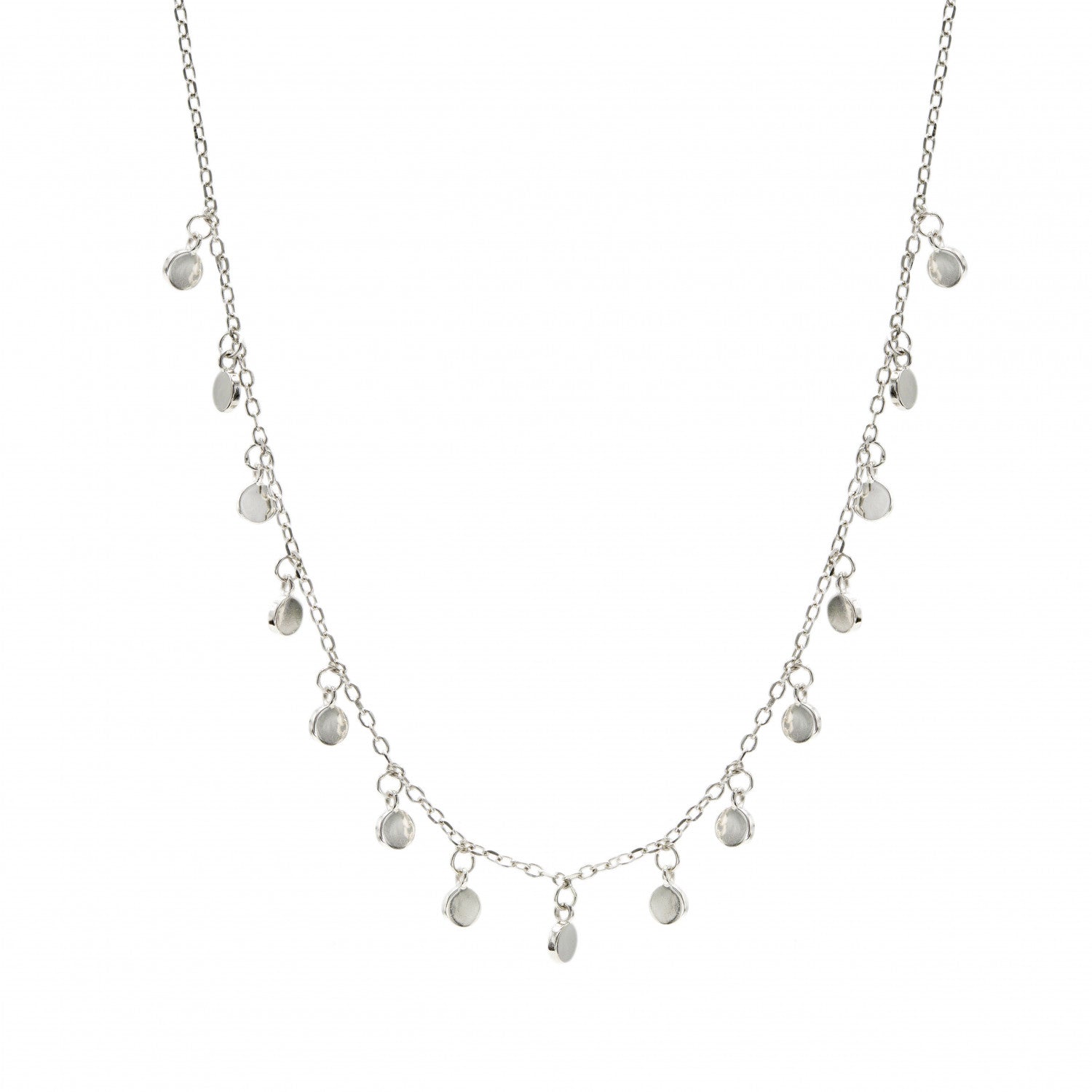 Collares con colgantes estilo mini círculos de plata lisa-LINEARGENT