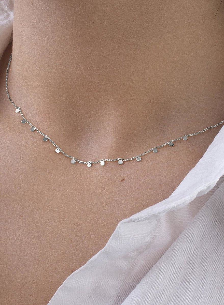 Collares con colgantes plata baño en oro diseño minimalista-LINEARGENT