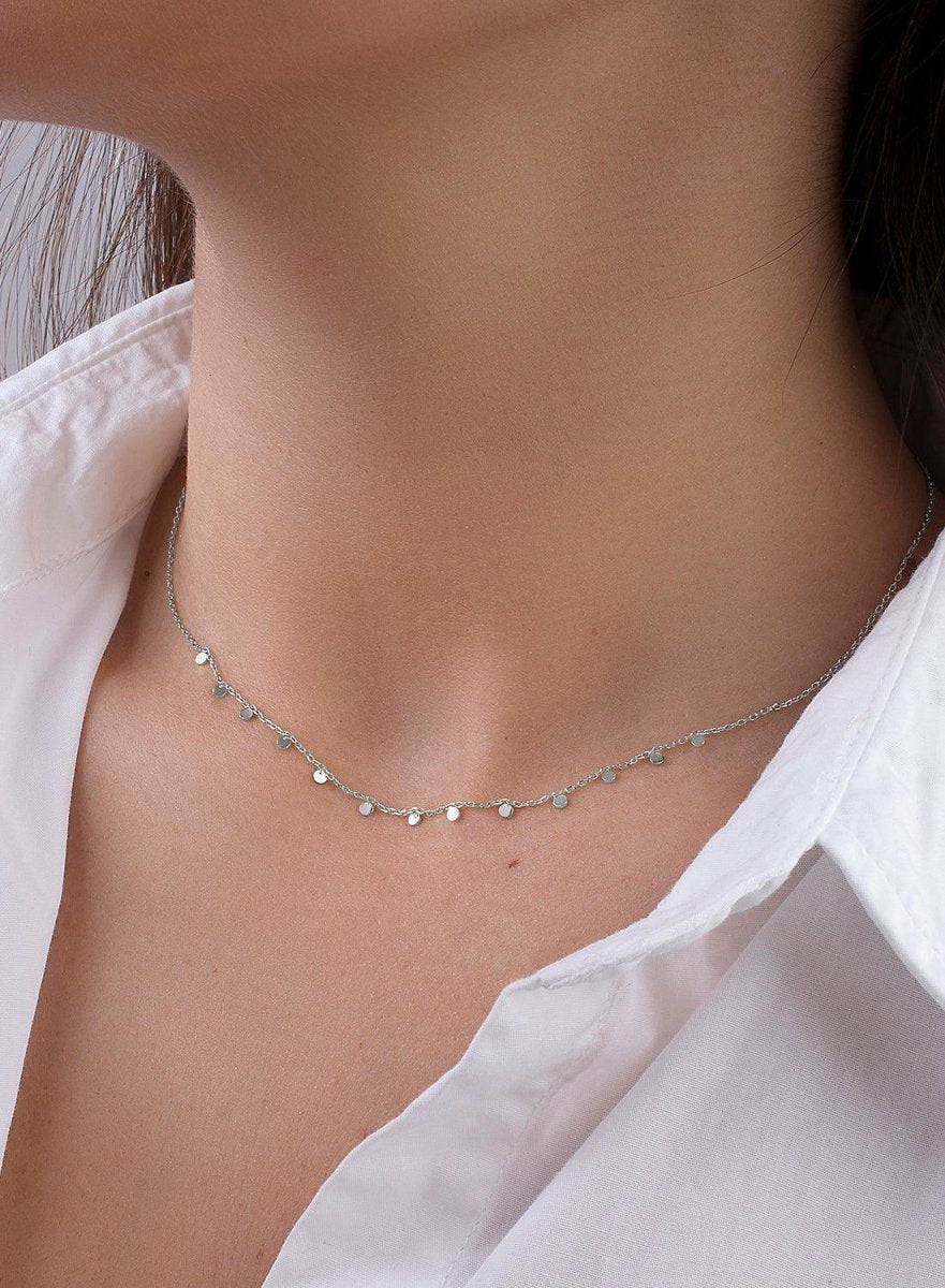 Collares con colgantes plata baño en oro diseño minimalista