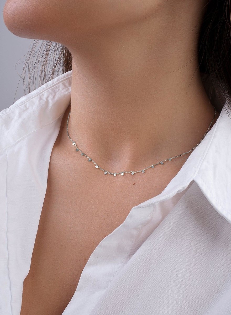 Collares con colgantes plata baño en oro diseño minimalista