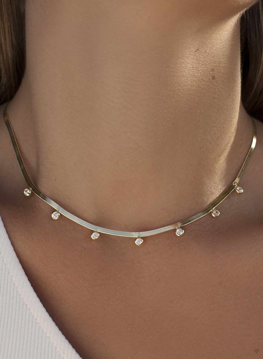 Collares con colgantes plata baño en oro snake-LINEARGENT