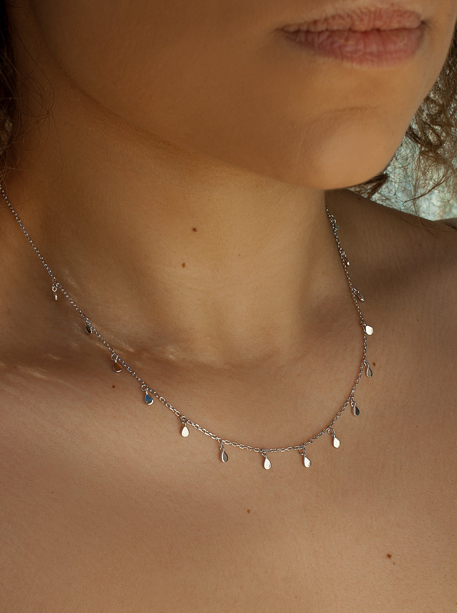 Collares con colgantes plata diseño mini lágrimas