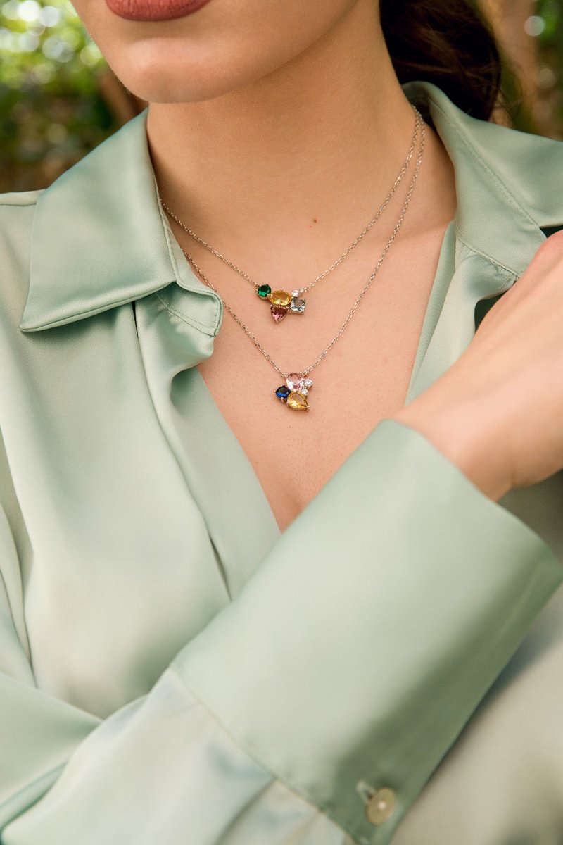 necklaces with stones with lapis lazuli and anthracite with zirconias