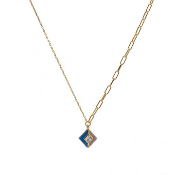 Collares con piedras diseño cuadrado de rodonita y ágata azul