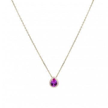 Collares con piedras diseño de gota con esmalte rosa