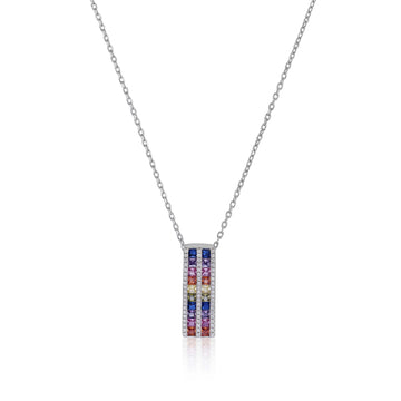 Collares con piedras diseño doble raíl multicolor