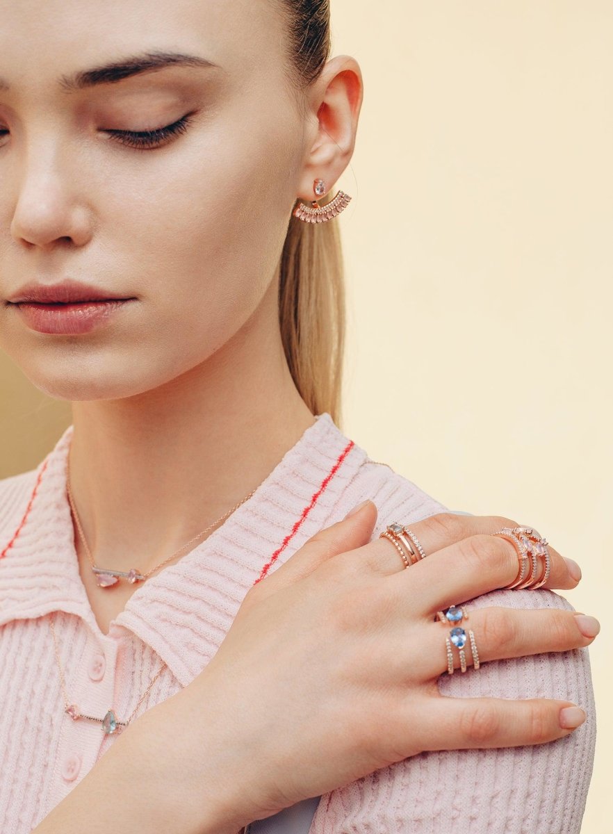 Collares con piedras en plata diseño harmonía-LINEARGENT