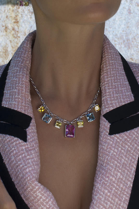 necklaces with stones size emerald LINEARGENT