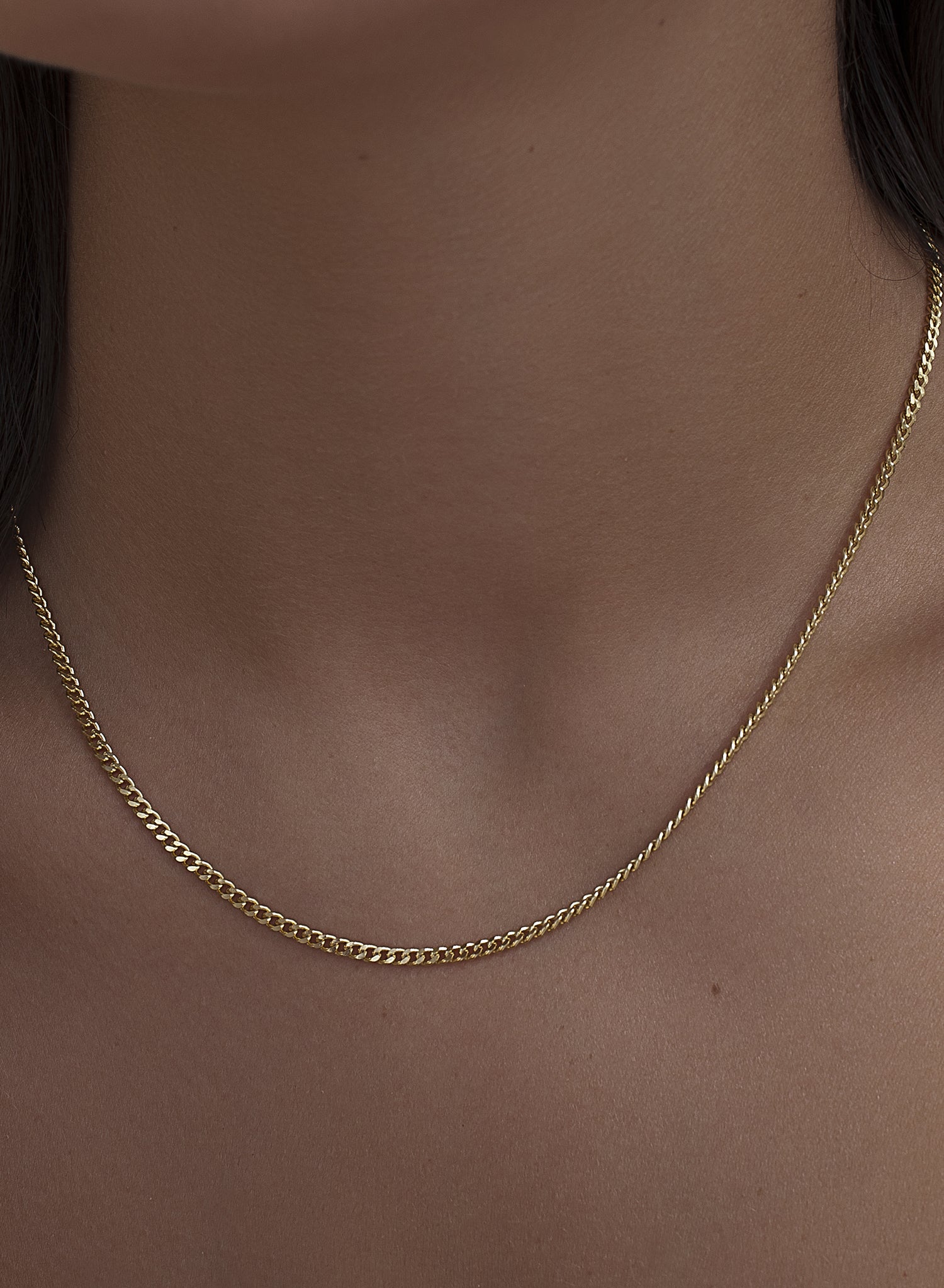 Collares cortos de plata dorado diseño cadena-LINEARGENT