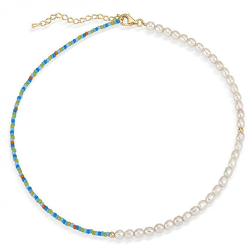 Collares cortos diseño dividido de perlas y bolas