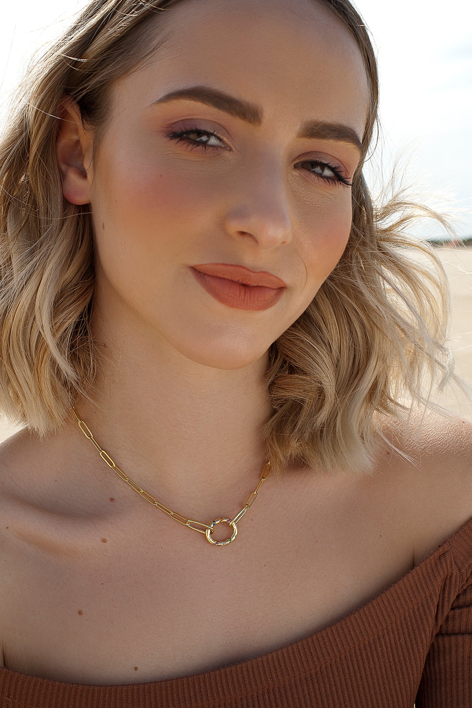 colliers de argent design trombone circulaire