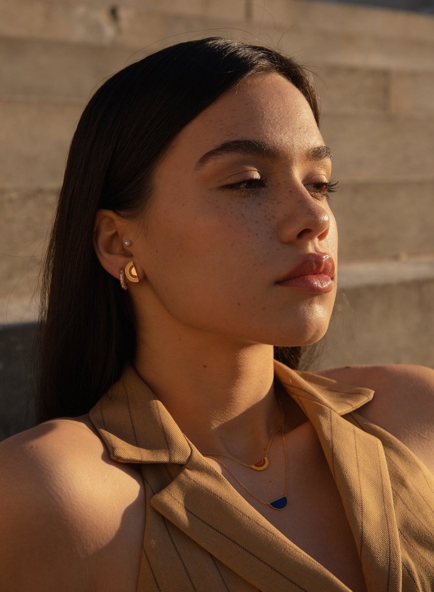 Collares dobles en plata diseño original esmalte