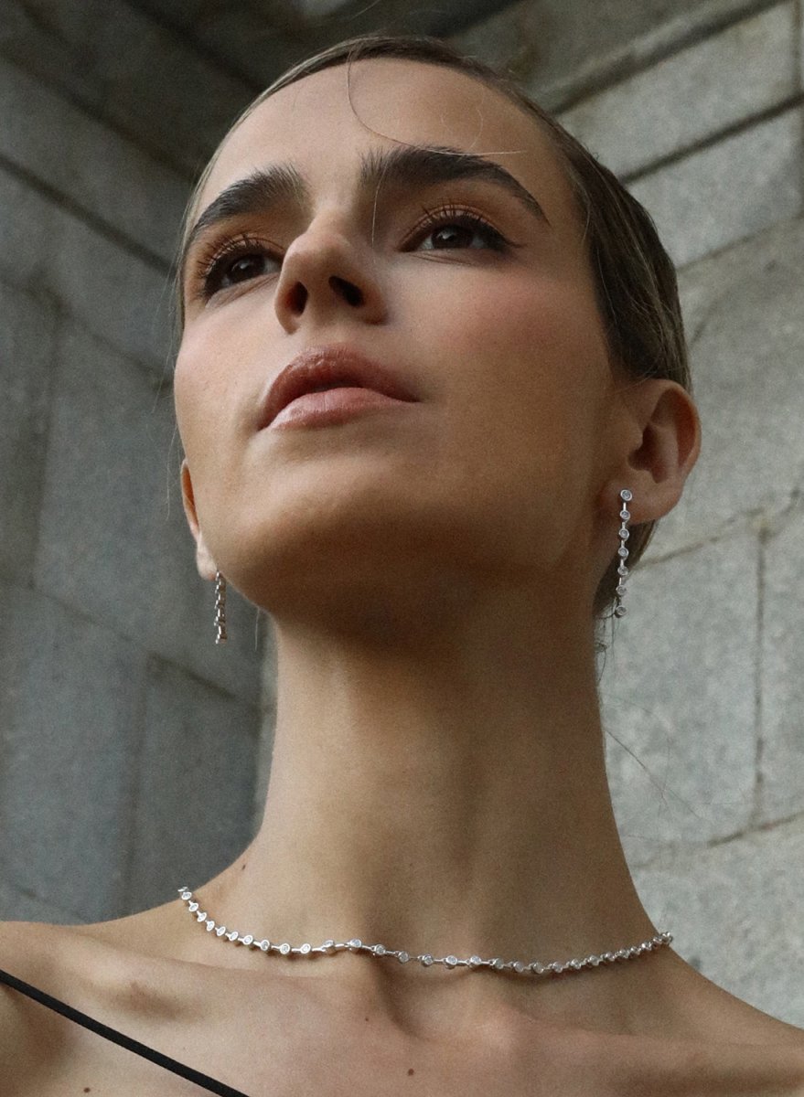 Collares fiesta cortos con circonitas pequeñas