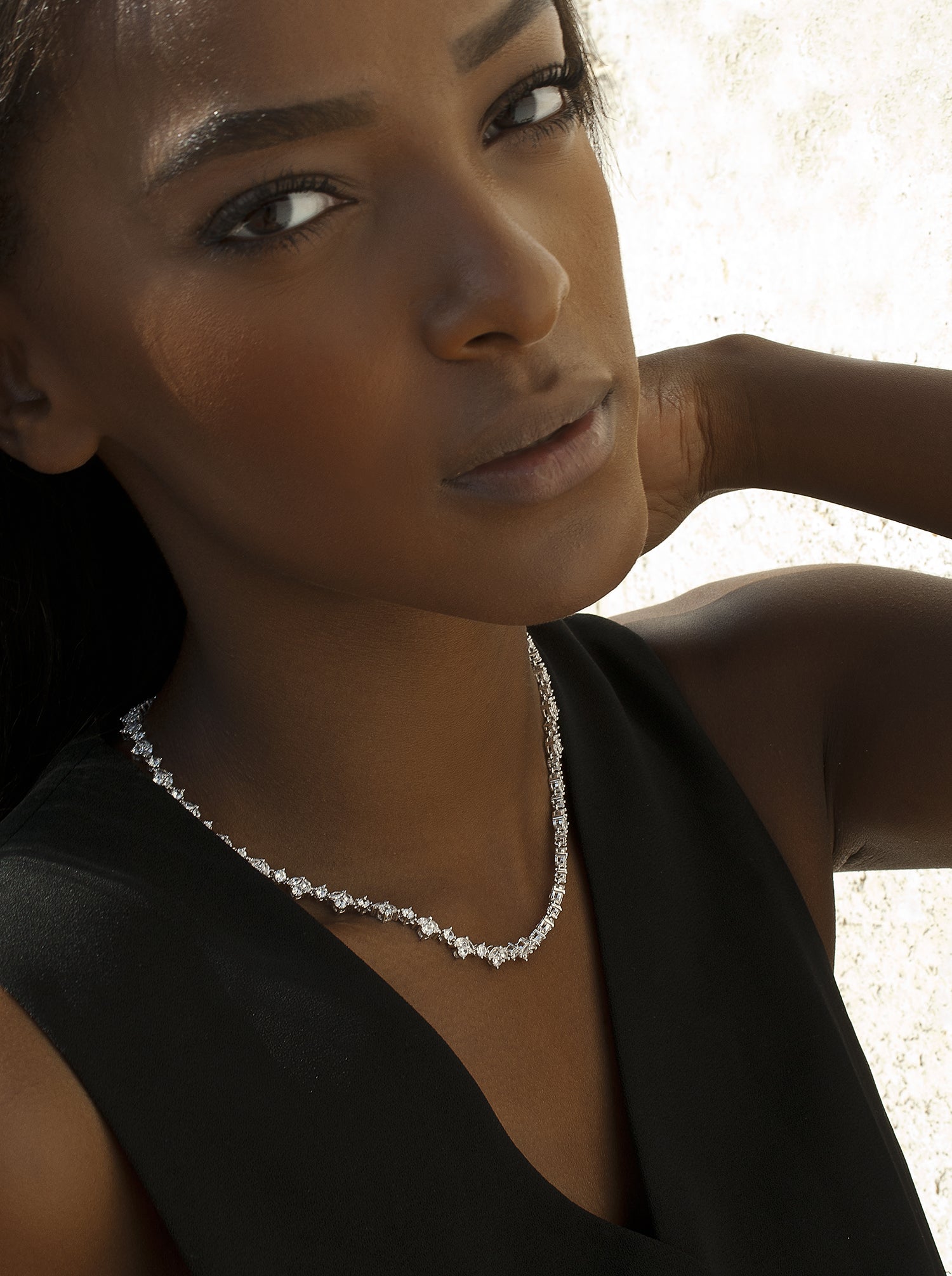 Collares fiesta de plata estilo novia diseño fino y floral-LINEARGENT