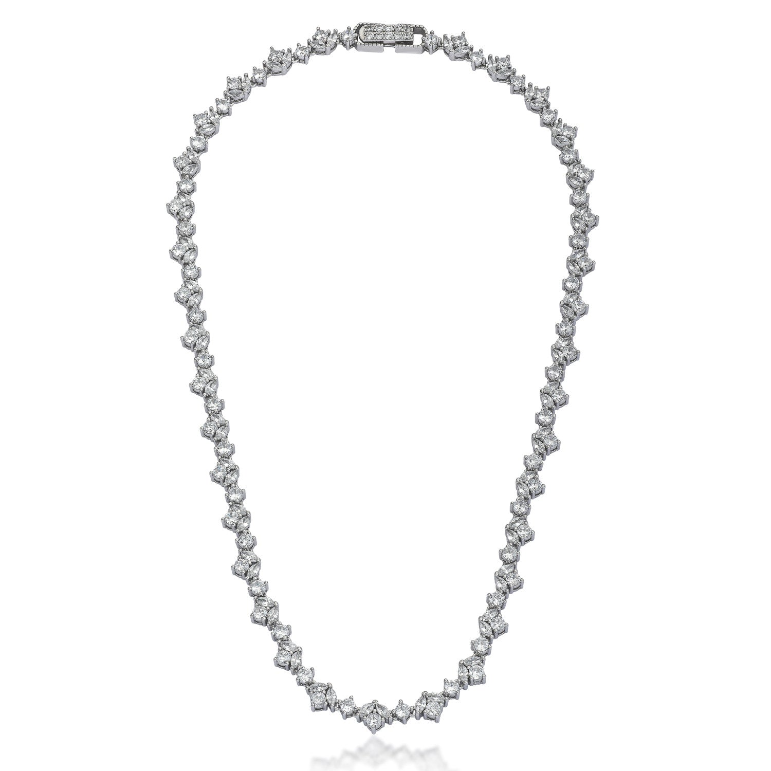 Collares fiesta de plata estilo novia diseño fino y floral-LINEARGENT