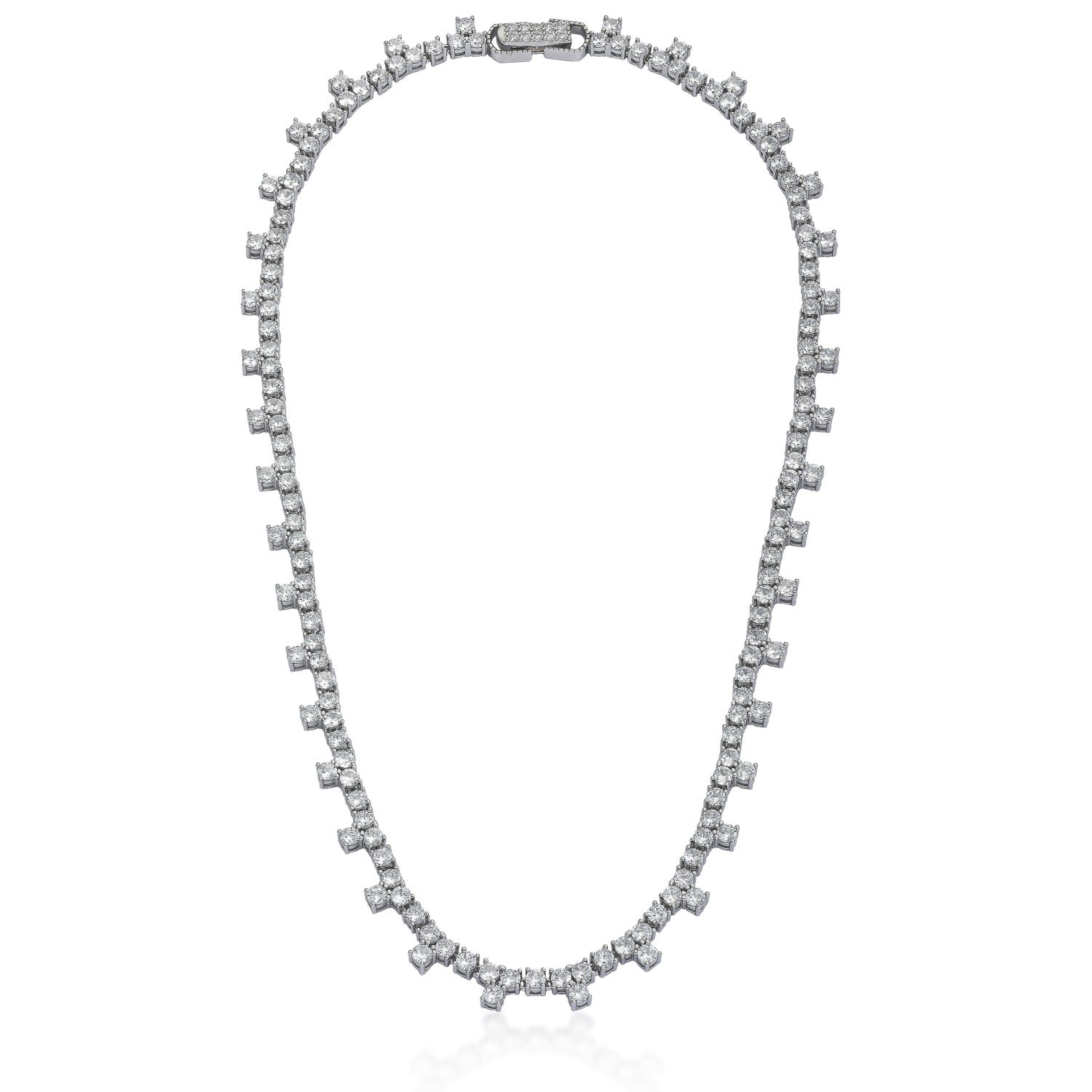 Collares fiesta en plata estilo novia con circonitas-LINEARGENT