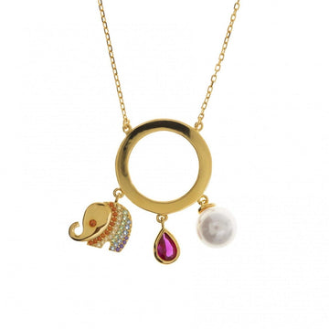 Collares plata originales baño en oro diseño elefante