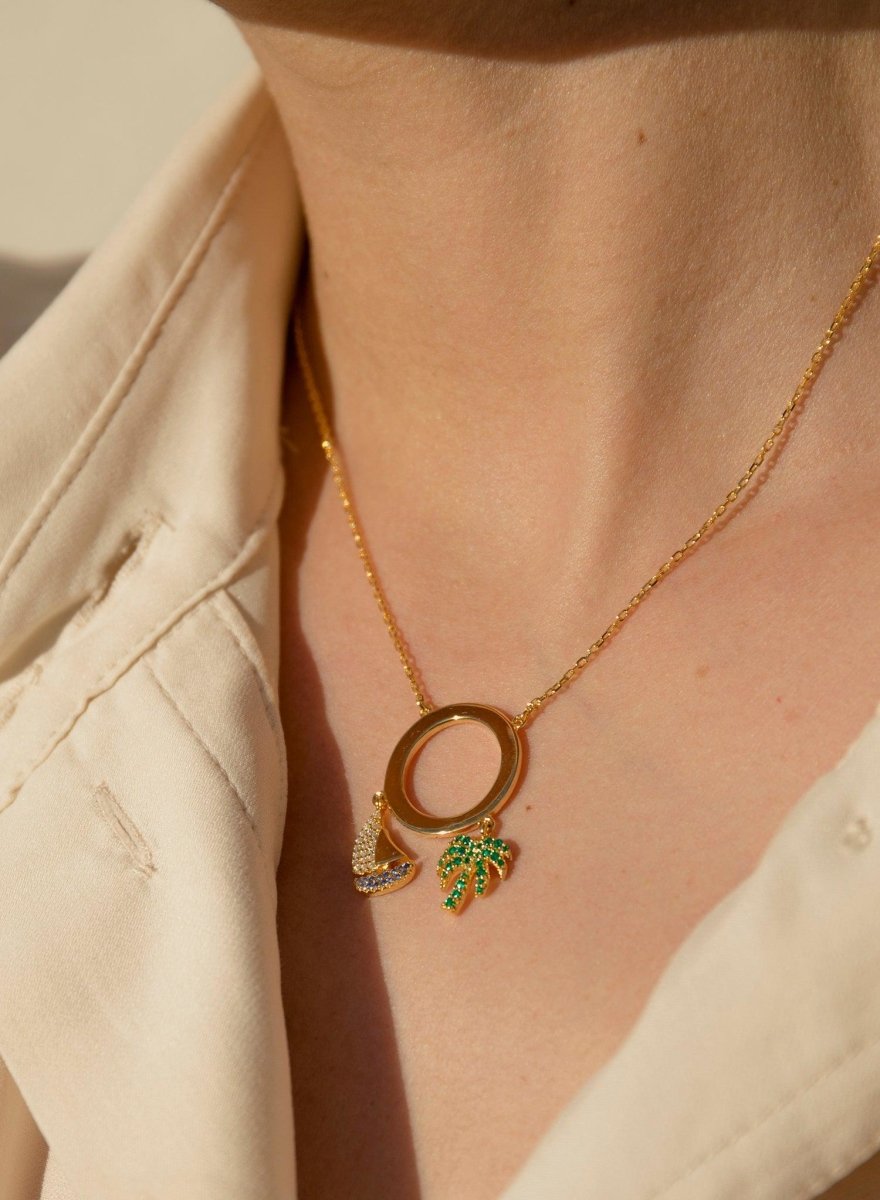 Collares plata originales baño en oro diseño marítimo-LINEARGENT