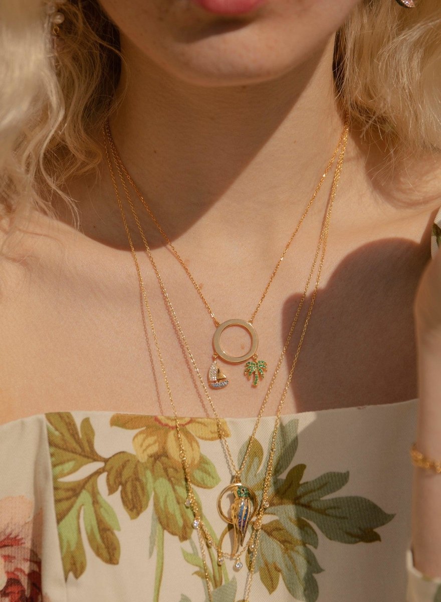 Collares plata originales baño en oro diseño marítimo-LINEARGENT