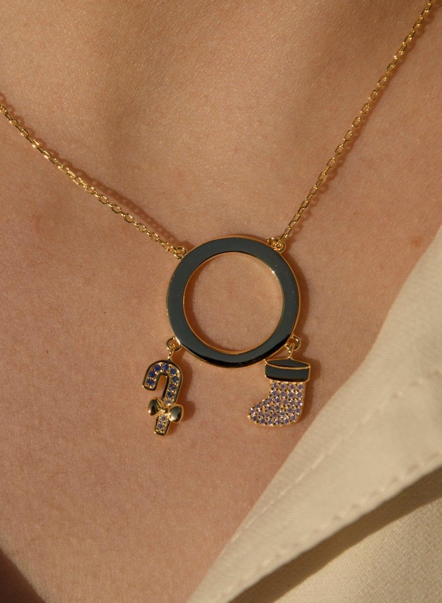 Collares plata originales baño en oro diseño navidad-LINEARGENT