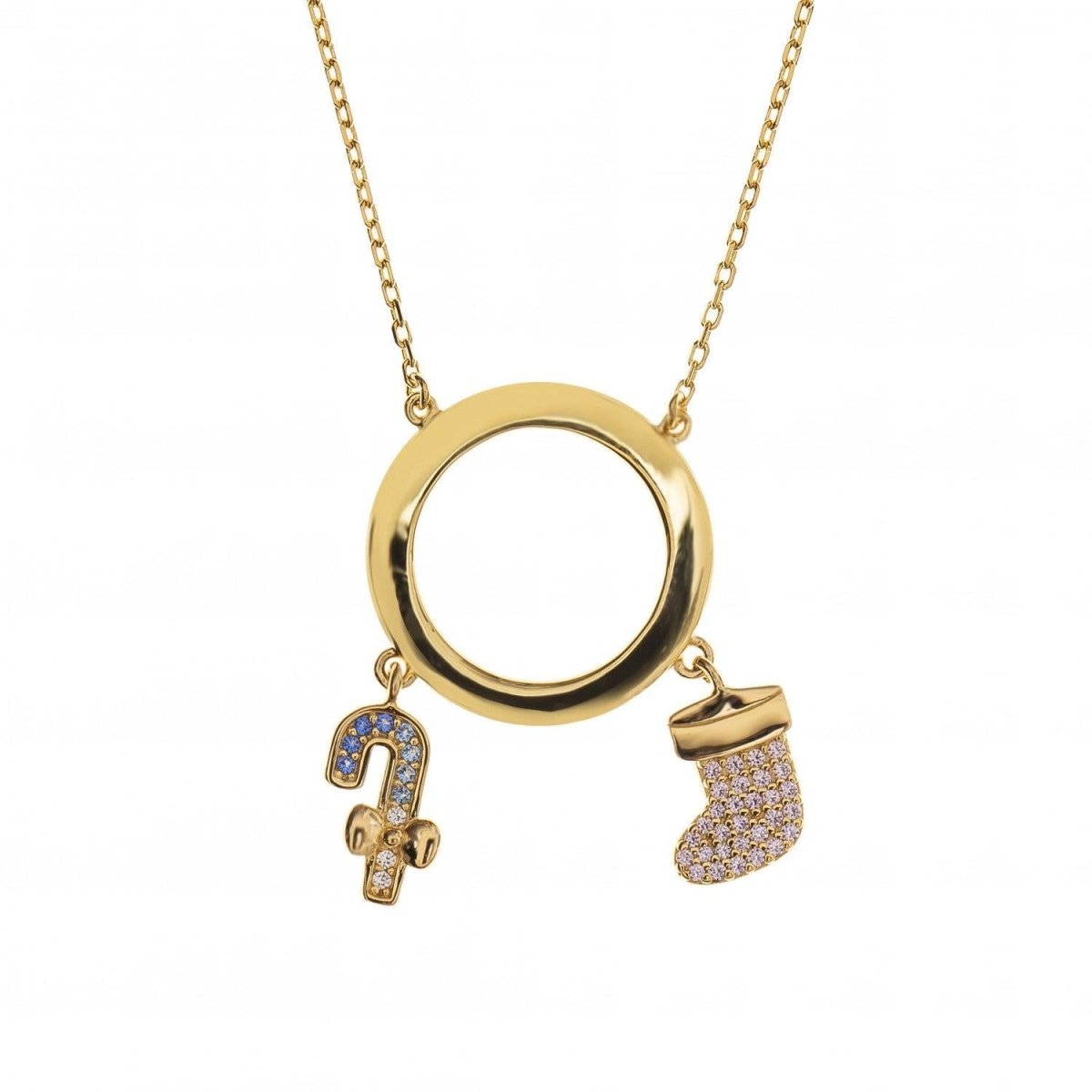 Collares plata originales baño en oro diseño navidad-LINEARGENT