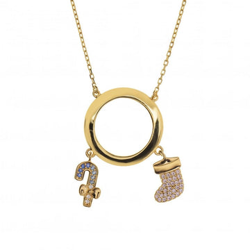 Collares plata originales baño en oro diseño navidad