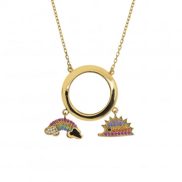Collares plata originales baño oro diseño arcoíris