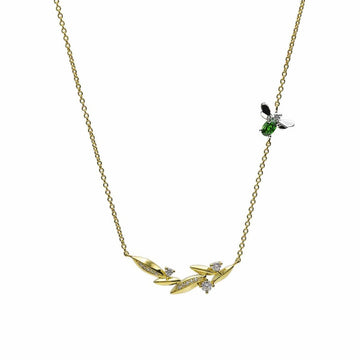 Collares plata originales baño oro diseño mosca