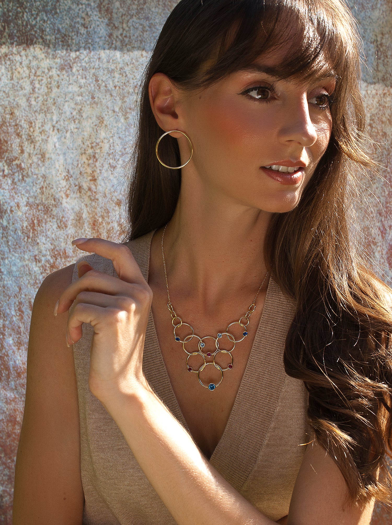 Collares plata originales de plata diseño círculos entrelazados