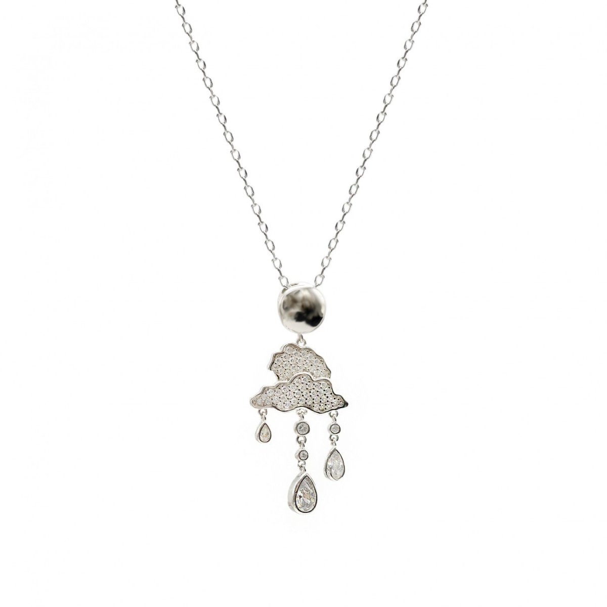Collares plata originales diseño charms de nubes y gotas-LINEARGENT