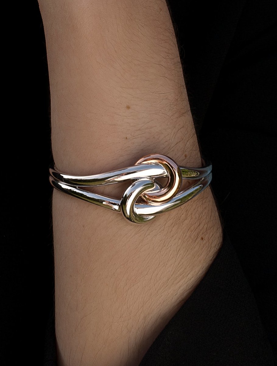 Esclava bicolor diseño nudo entrelazado-LINEARGENT