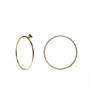 Pendientes aro de plata bañada en oro diseño circular