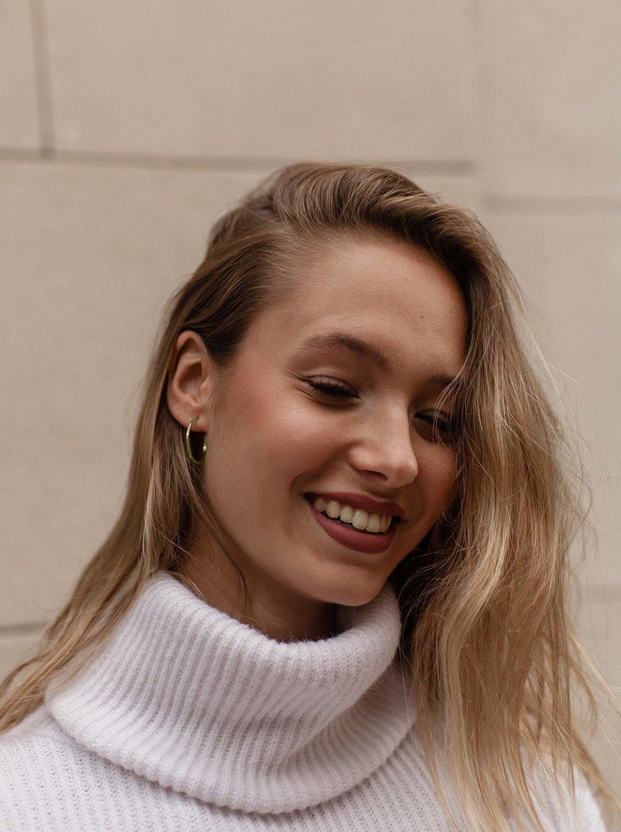 Boucles d'oreilles créole de argent plaqué or design classique et LINEARGENT