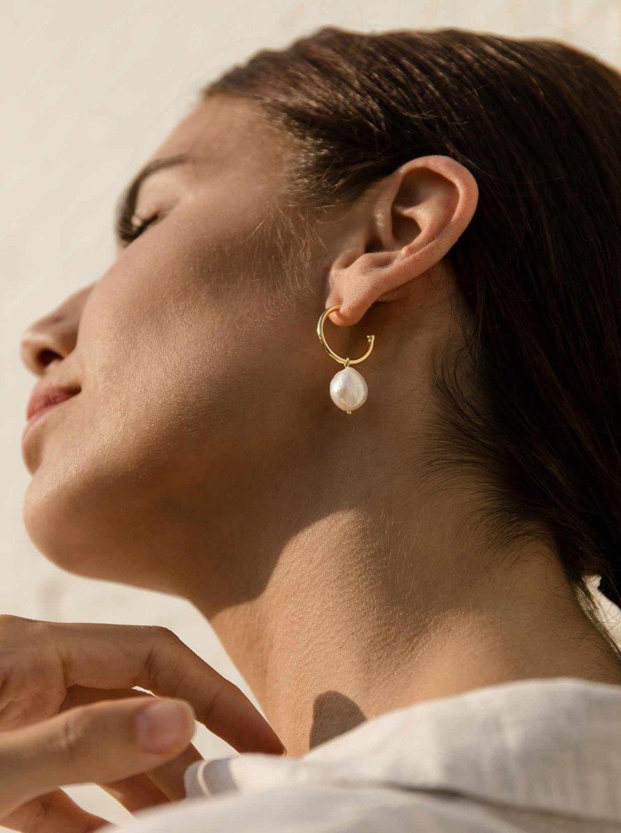 Boucles d'oreillesargent avec LINEARGENTperle LINEARGENT