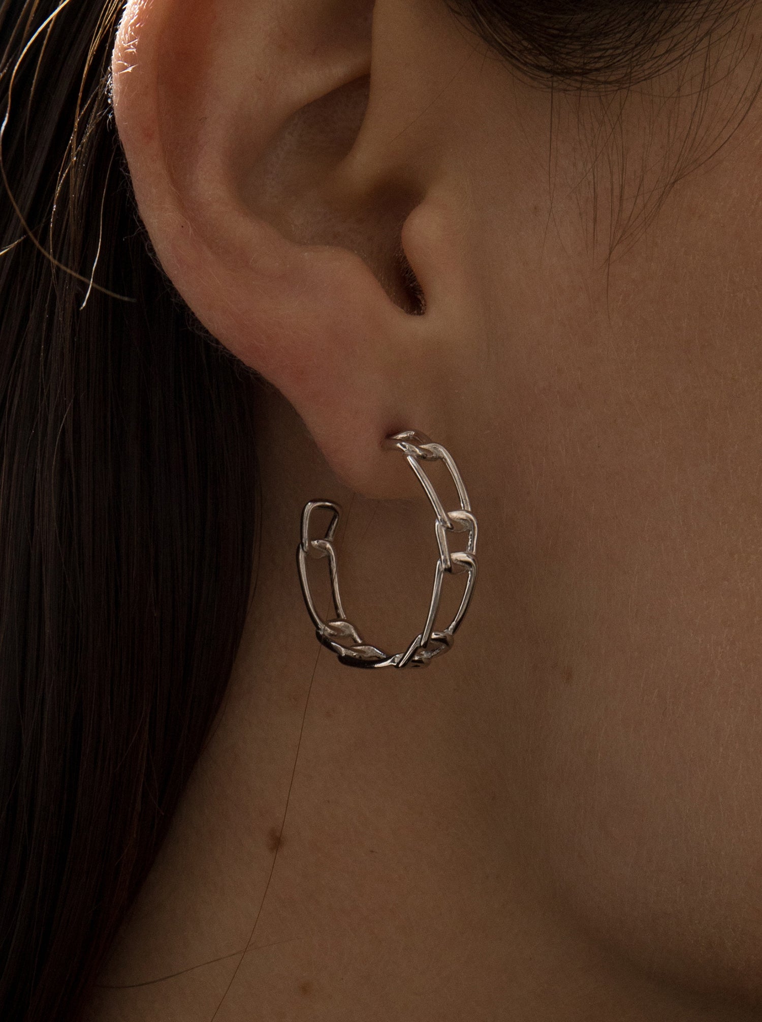 earrings hoop silver design LINEARGENT