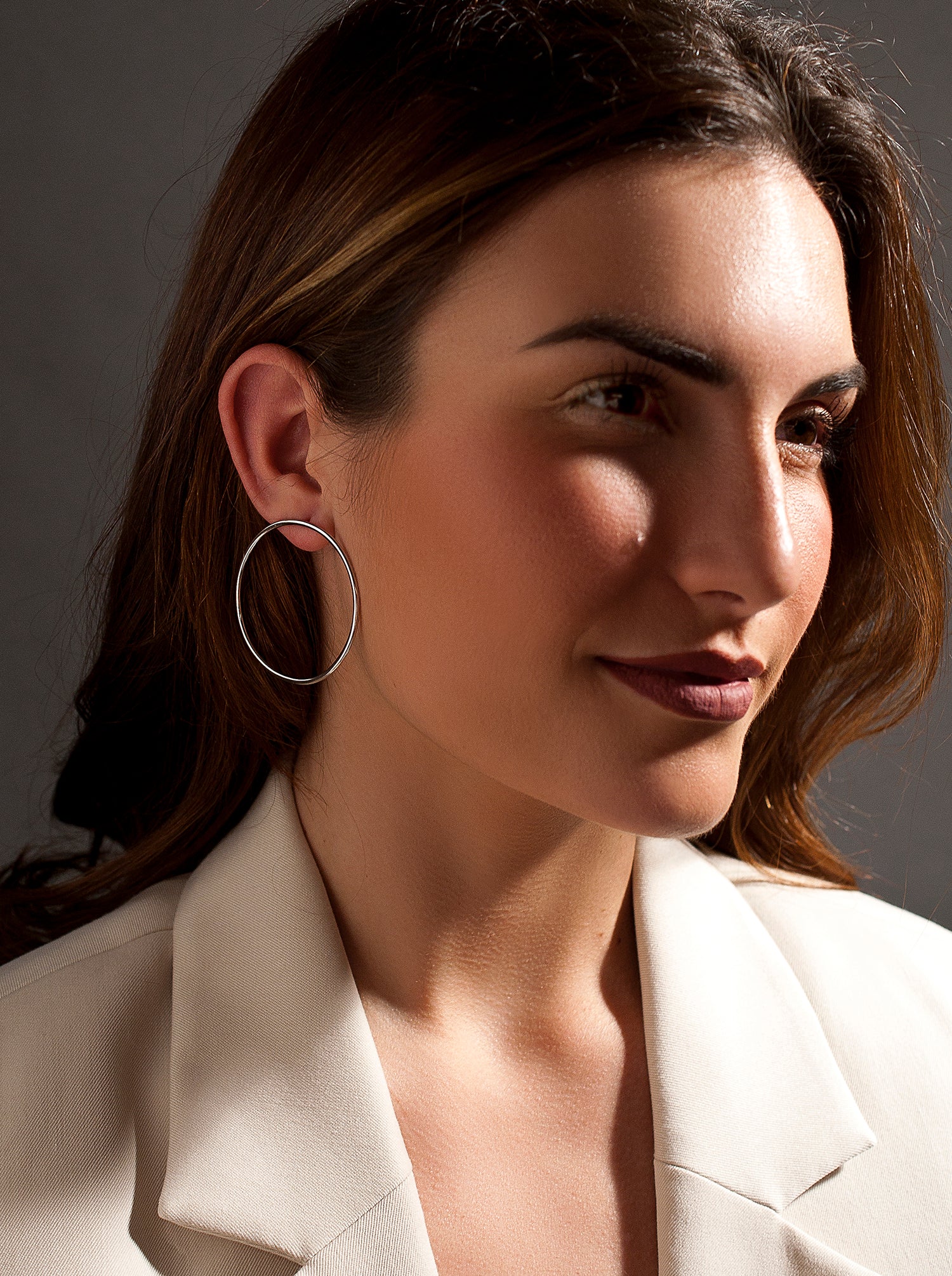 Pendientes aro de plata diseño maxi círculo